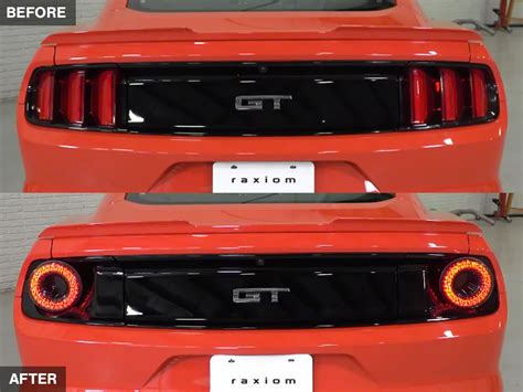 Raxiom Mustang Halo Led Tail Lights Gloss Black Housing Smoked Lens