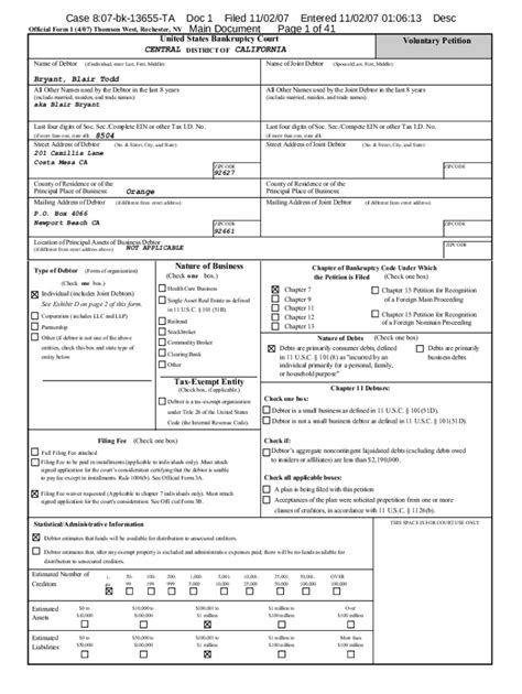 Fillable Online Kccllc Netdocuments9914000Official Form 1 4 07