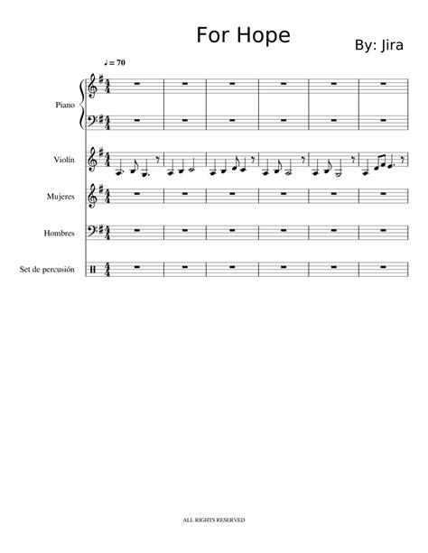 For Hope Sheet Music For Piano Female Male Violin And More Instruments Mixed Quintet