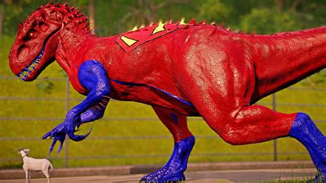 Sp Derman Tyrannosaurus Rex Vs Superman Indominus Rex Dinosaur