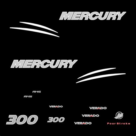 Stickers Mercury 300 Cv Verado Serie 7 Autocollant Moteur Decals