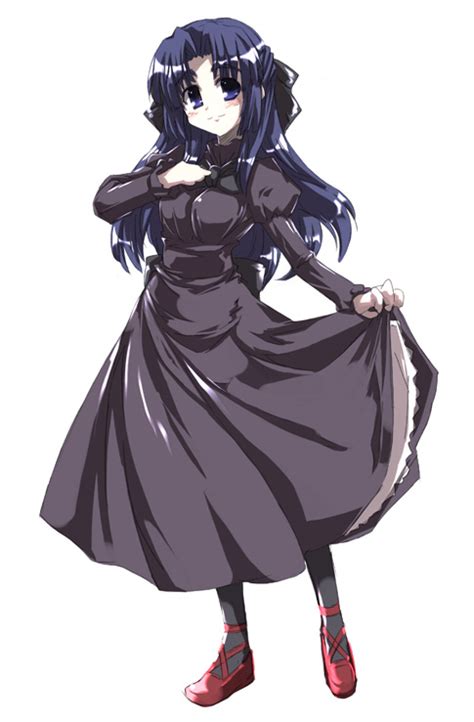 The Big Imageboard Tbib Alternate Costume Asakura Ryouko Black Dress Black Legwear Blue Eyes