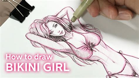 How To Draw Female Body Bikini Sexy Pose Sketching Day 39 Youtube