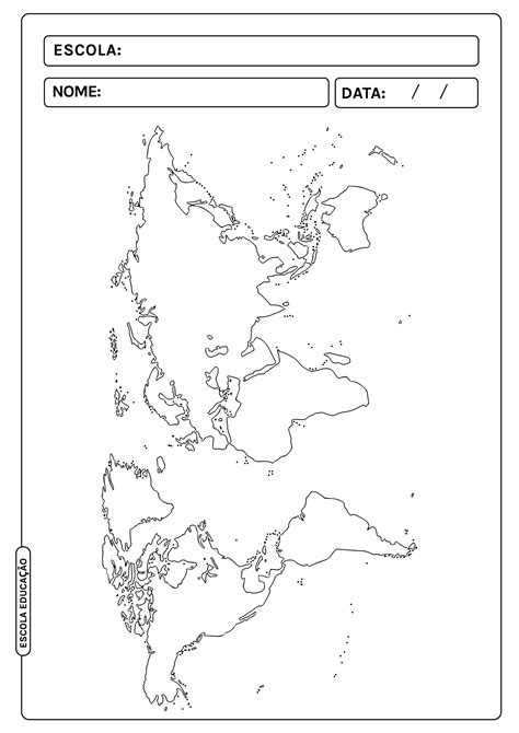 Mapa Múndi Para Colorir Escola Educação