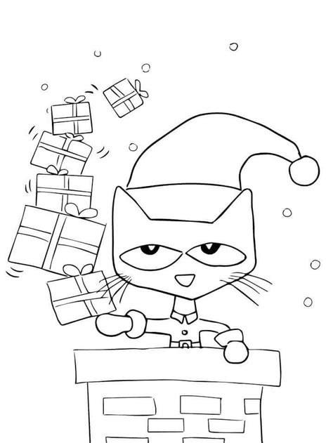 Navidad Pete El Gato Para Colorear Imprimir E Dibujar Coloringonly