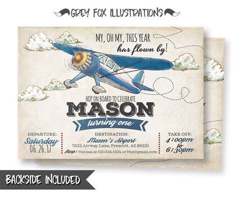 Vintage Planes The Invite From The Sample Pictures Will Be Personalized With Your Birthday