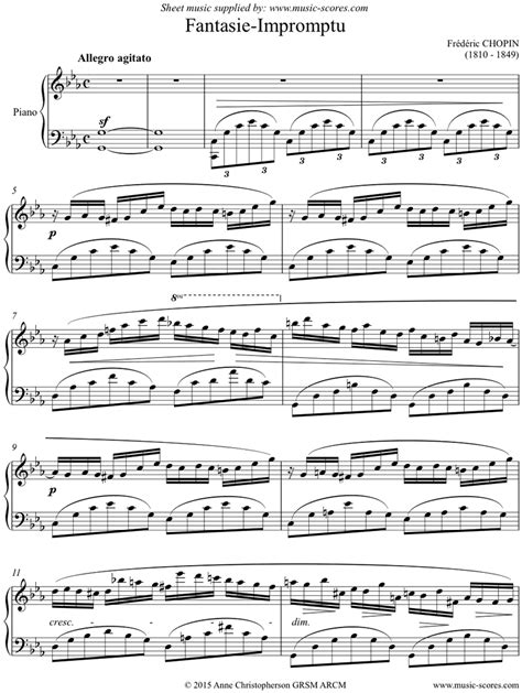 Chopin Op 66 Fantasy Impromptu Transposed Classical Sheet Music