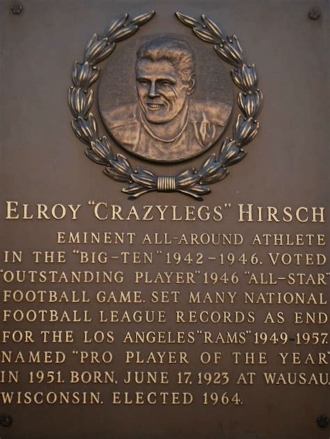 Wisconsin Athletic Hall Of Fame Elroy Crazy Legs Hirsch