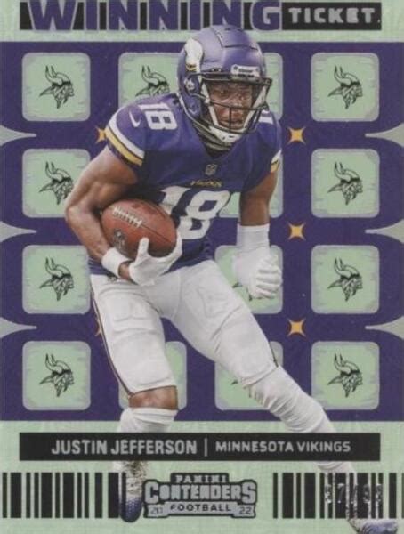 2022 Panini Contenders Winning Ticket Silver WT JJE Justin Jefferson