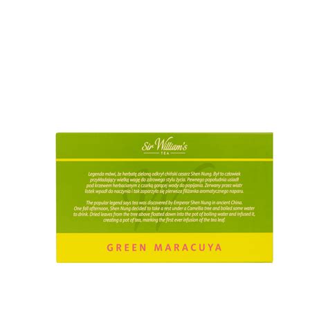 Sir Williams Tea Green Maracuja Herbata 50 Saszetek Kawa Zakonna Pl