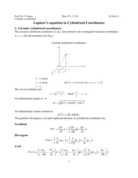 Laplace`s equation in Cylindrical Coordinates