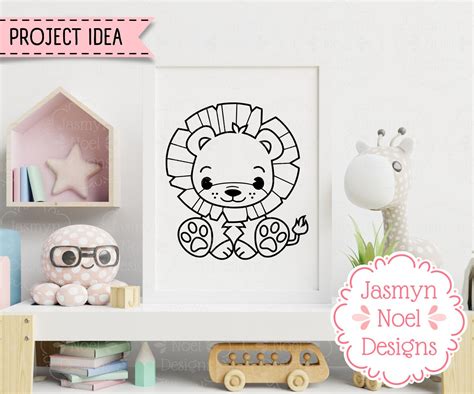 Cute Baby Lion Outline Clipart Png And Svg Cut File Etsy