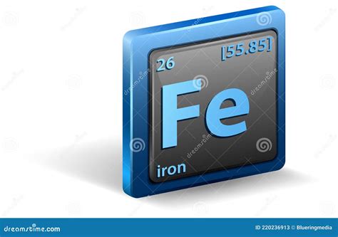 Iron Chemical Element Chemical Symbol With Atomic Number And Atomic