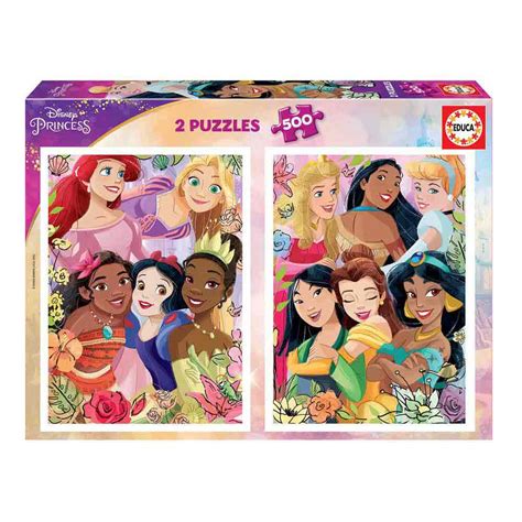 Educa borras 2X500 Disney Princess Disney Princess Casse tête En Bois