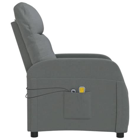 Zerodis Fauteuil inclinable électrique de massage Gris foncé Tissu