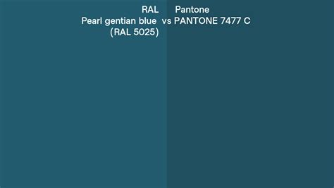 Ral Pearl Gentian Blue Ral 5025 Vs Pantone 7477 C Side By Side Comparison