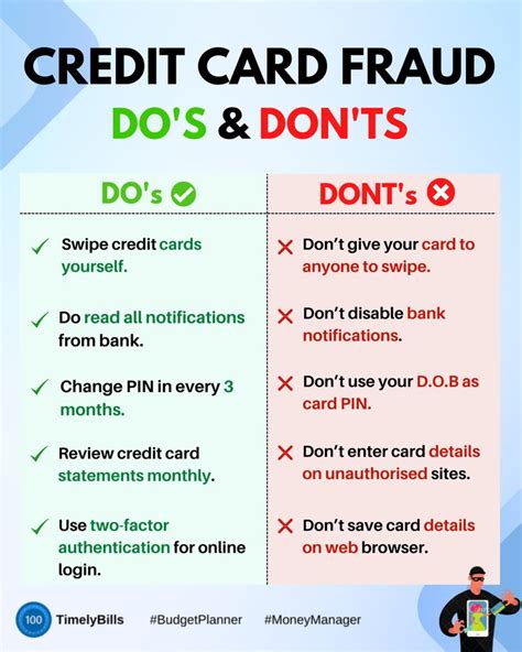 An Infographic Sharing The Do S And Don Ts Of Avoiding Credit Card