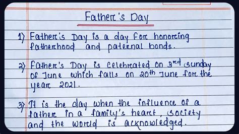 10 Lines Essay On Father S Day In English Writing Father S Day Essay