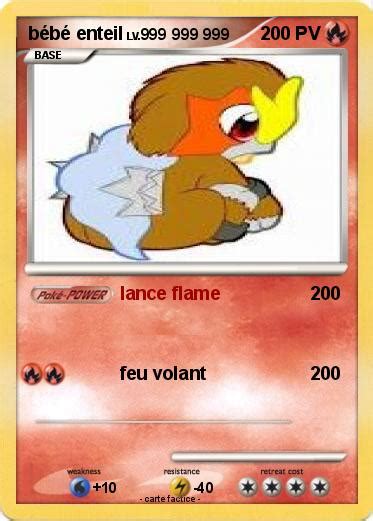 Pokémon bebe enteil lance flame Ma carte Pokémon