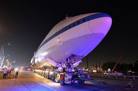 Night flight: NASA shuttle carrier jumbo jet on road trip to Space Center Houston | collectSPACE