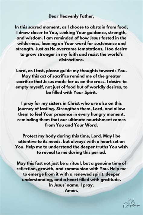 Prayer for Fasting - Pray With Confidence