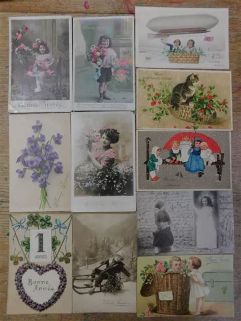 Lot Cartes Postales Anciennes Fantaisie F Tes Et Divers Th Mes