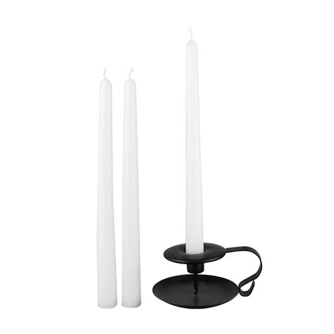 Pack Tall Taper Candles Inch White Dripless Unscented Dinner