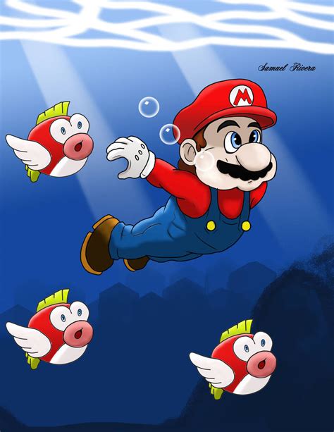 Super Mario Swimming By Samrican07 On Deviantart