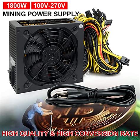 IKHMK 1800W Mining Power Supply 100V 270V PC Power PSU Supports 8 GPU