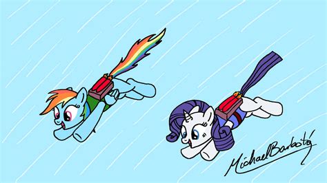 Rarity and Rainbow Dash - Request by MichaelBarboto on DeviantArt