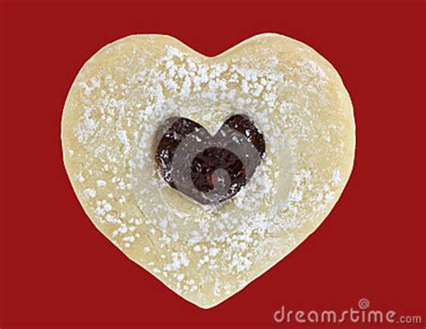 Heart Shaped Butter Cookie With Jam Stock Photo Image Of Pastry Food