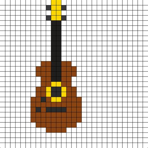 Guitar By Minecraftbrat002 On Kandi Patterns Cross Stitch Music Tiny