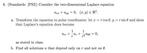 Solved Consider The Two Dimensional Laplace Equation U Xx Chegg