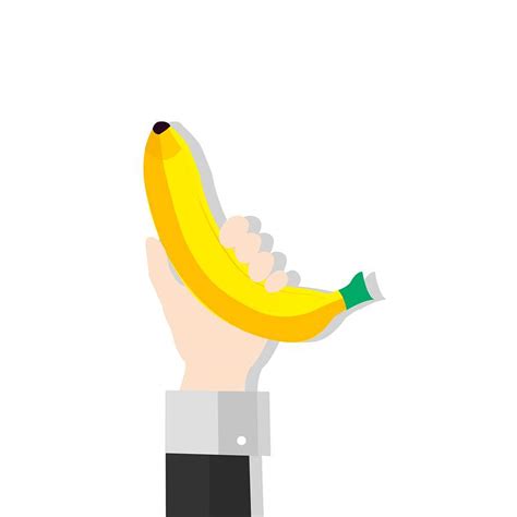 Illustration Of A Hand Holding A Banana