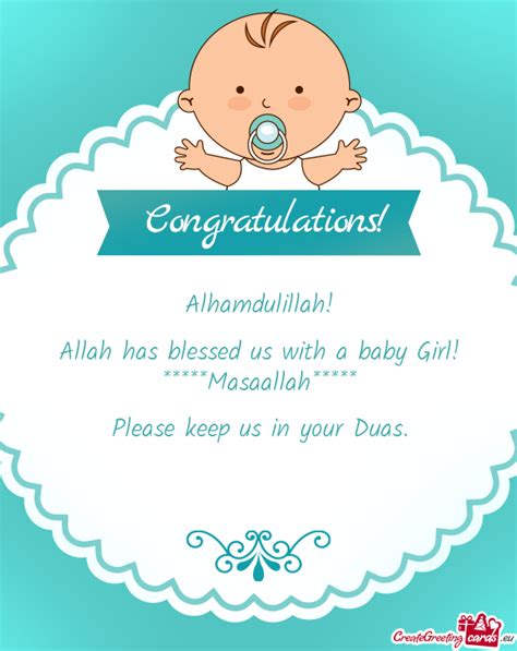 Alhamdulillah Allah Has Blessed Us With A Baby Girl Masaallah