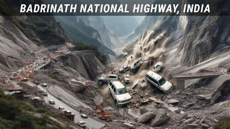 Massive Landslide On Badrinath National Highway Near Teya Bridge In Uttarakhand India Youtube