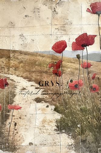 GRYS Textured Decoupage Paper Poppy Path Redesigns