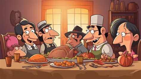 Thanksgiving Dinner Cartoon Characters Backgrounds | JPG Free Download ...