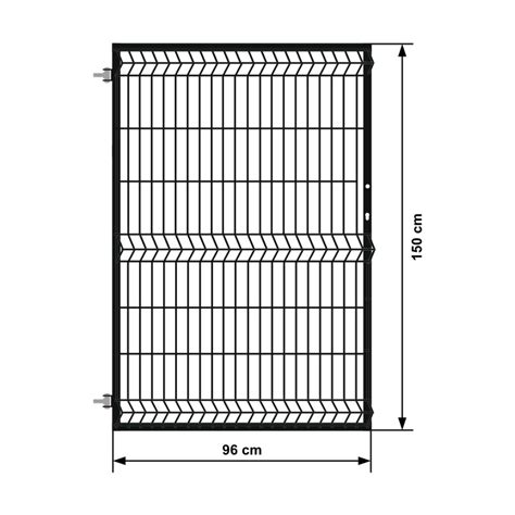 Furtka Ogrodzeniowa Panelowa 3D Czarna Ral9005 Wys 1 50 M Lewa