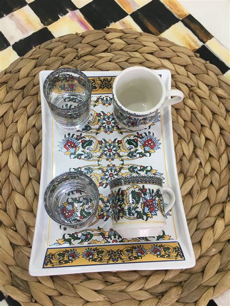 Ceramic Turkish Coffee Cups Set Coffee Cup With Water Glass Etsy