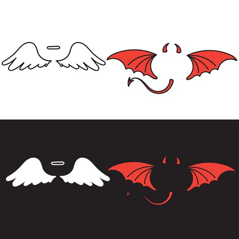 Hand Drawn Doodle Angel And Demon Wings Illustration Vector 11513004