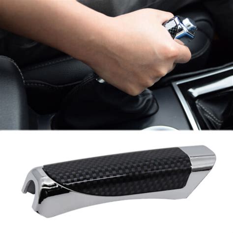 Interior Car Handbrake Wood Carbon Fiber Protector Cover Trim Decor