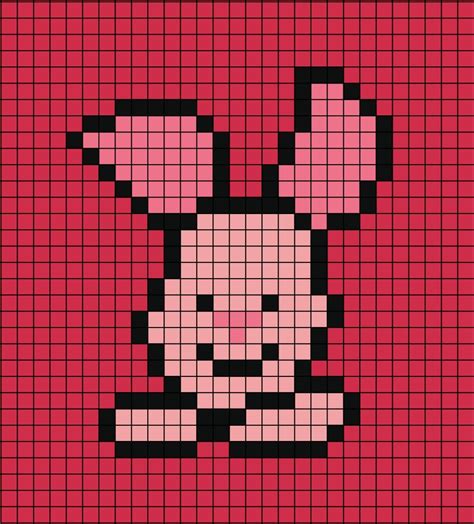 Piglet Pixel Art | Pixel art, Easy pixel art, Pixel art pattern