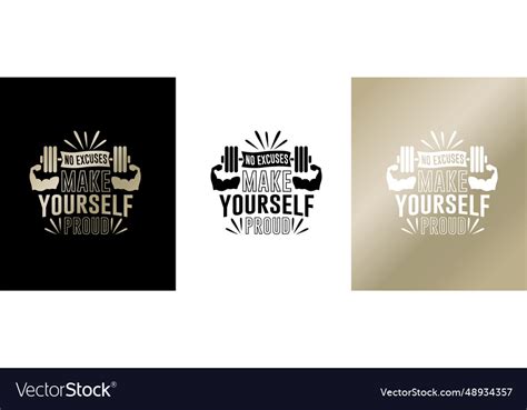 Gym motivational and inspirational lettering Vector Image