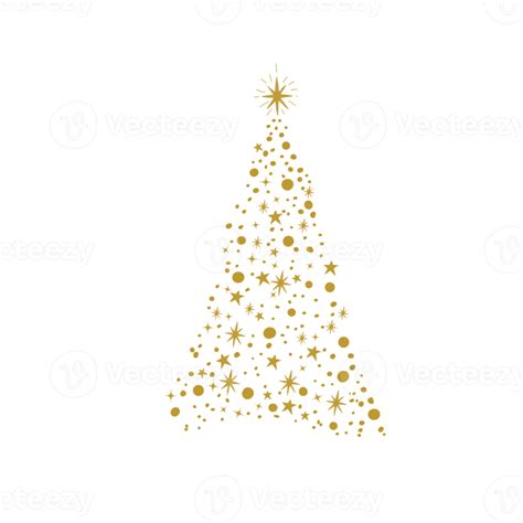 Rvore De Natal De Brilho Dourado Png