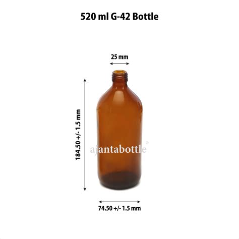 Ml Round G Amber Glass Bottle Mm Ropp Neck Ajanta Bottle