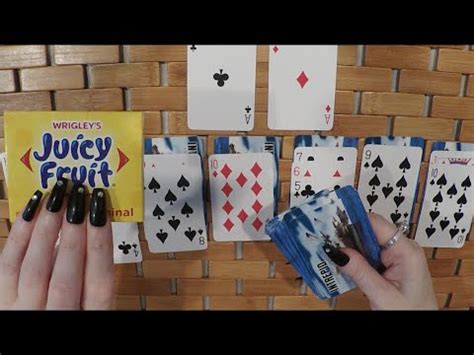 ASMR Intense Gum Chewing Solitaire Card Game Playing Whispered