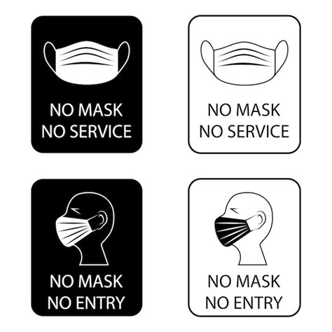 Premium Vector No Mask No Entry Facemask Required While On The