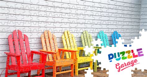 Multicolored Wooden Chairs Jigsaw Puzzle Home Interiors Puzzle Garage