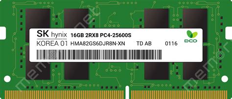 HMA82GS6DJR8N-XN - SK Hynix 1x 16GB DDR4-3200 SODIMM PC4-25600S Dual ...